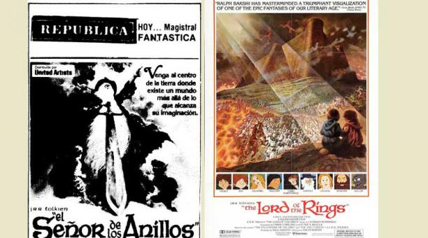 El afiche promocional de la película animada de El señor de los Anillos que se vio en Quito en 1980. Foto: Archivo EL COMERCIO