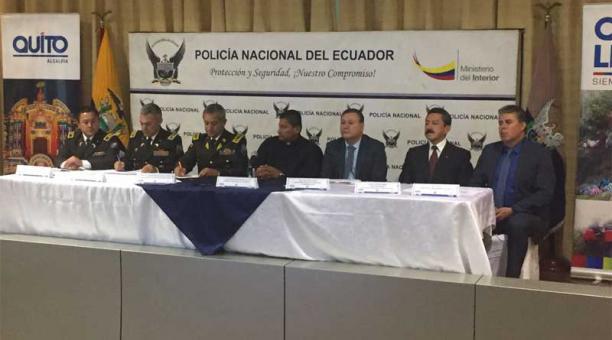Municipio y Policía Nacional presentaron el plan de movilidad y seguridad de la romería a El Quinche. Foto: Eduardo Terán / ÚN