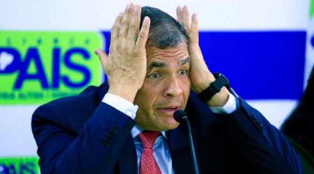 El expresidente de Ecuador Rafael Correa el jueves 30 de noviembre de 2017 en Quito (Ecuador). Foto: EFE