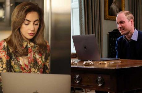 Lady Gaga y el Príncipe Guillermo se escribieron a través de un chat. Fotos: EFE