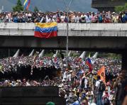 Marcha de la oposición venezolana en Caracas. Foto: AFP
