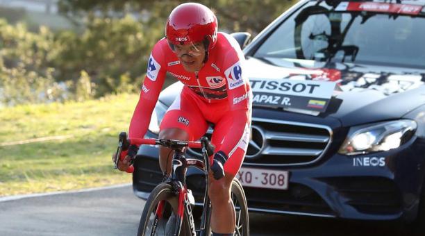 Richard Carapaz, ciclista ecuatoriano que es gran protagonista en La Vuelta a España. Foto: EFE