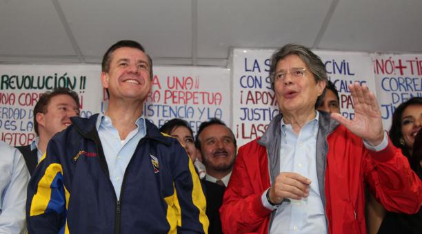 Andrés Páez y Guillermo Lasso, binomio presidencial de CREO. Foto: Paúl Rivas/ ÚN