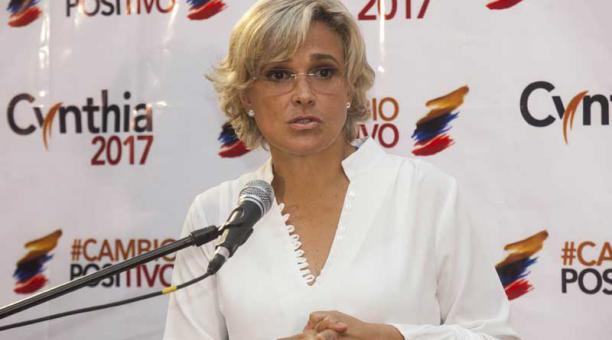 La candidata presidencial Cynthia Viteri. Foto: Enrique Pesantes/ ÚN