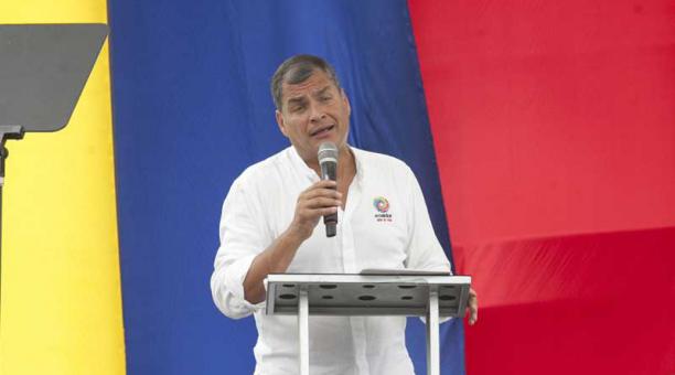 El presidente Rafael Correa hablo del caso Odebrecht. Foto: EL COMERCIO