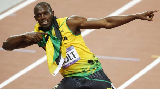 El jamaicano Usain Bolt celebra al ganar el oro tras la final de la prueba masculina de 200 metros, atletismo, el jueves 9 de agosto de 2012, en los Juegos Olímpicos Londres 2012. Foto: EFE