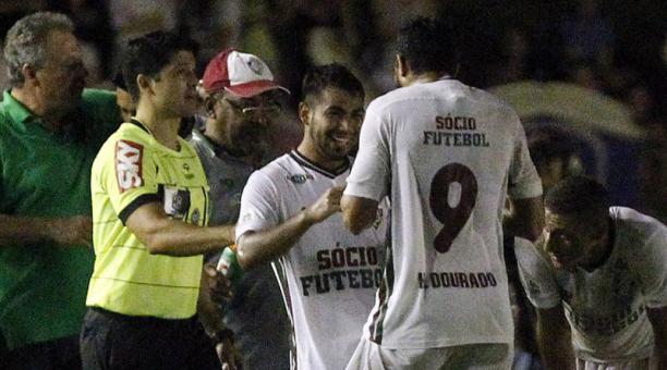 Sornoza celebra una de sus anotaciones en favor del Fluminense por la Copa de Brasil. Foto: Tomada del Portal Oficial