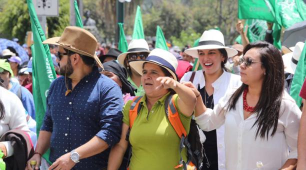 Los manifestantes marcharon por la avenida 10 de Agosto hacia el centro de Quito. Foto: Alfredo Lagla / ÚN