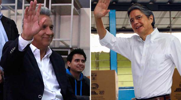 El candidato opositor, Guillermo Lasso, y el oficialista Lenín Moreno votaron este domingo 2 de abril del 2017. Fotos: EL COMERCIO
