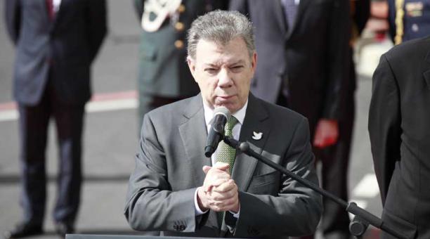 Juan Manuel Santos, presidente de Colombia llegó a Quito para el cambio de Presidentes en la Asamblea. Foto: Paúl Rivas / ÚN