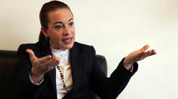 La ministra María Fernanda Espinosa negó el jueves 17 de agosto del 2017 que discrepe con el mandatario Lenín Moreno respecto a Venezuela. Foto: Archivo / ÚN