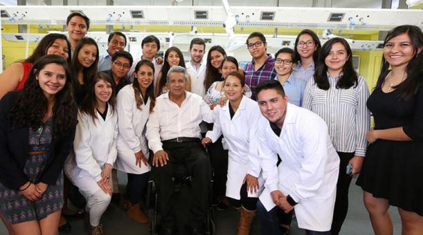 El presidente Lenín Moreno se reunión con los estudiantes de la Universidad Yachay-Tech. Foto: Cortesía Presidencia