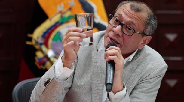 El vicepresidente de Ecuador, Jorge Glas, habló durante una rueda de prensa. Foto: EFE