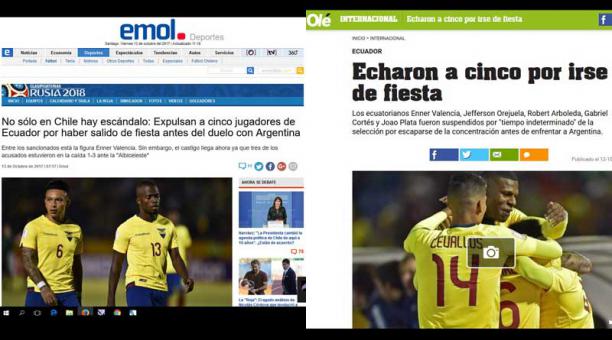La prensa internacional recogió la información del incidente con los jugadores de la Selección de Ecuador