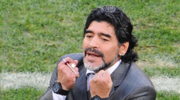 Diego Maradona dirigió a la selección de Argentina en el Mundial de Sudáfrica . Foto: Archivo