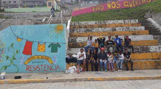 Hasta el momento ya existen tres murales pintados: en el mercado de Santa Clara, en la facultad de Ciencias Sociales de la Universidad Central y en el barrio La Bota, en el norte de la ciudad. Foto: Cortesía / Ximena Cabrera