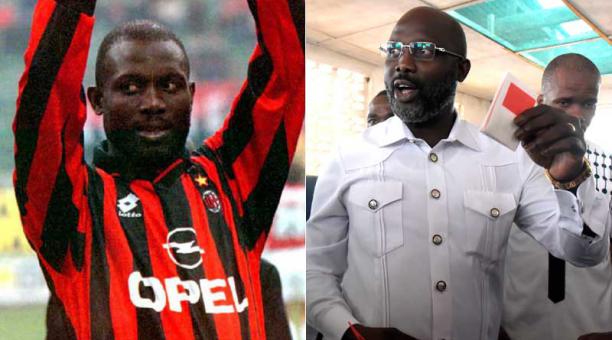 Weah jugó en el Milan, recibió el Balón de Oro de la FIFA y ahora es Presidente de Liberia. Fotos: Agencias
