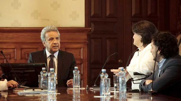 El Presidente de la República, Lenín Moreno, en cadena nacional, anunció su plan ecoómico. Foto: API para ÚN