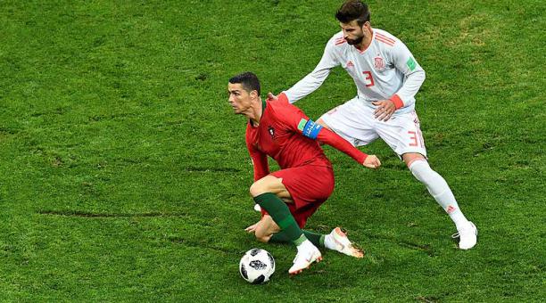 Ronaldo marcó tres goles ante España. Al final del juego hubo un empate. Foto: AFP