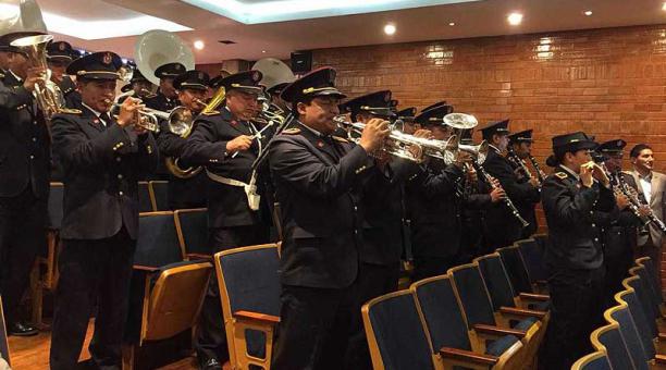 La Banda Municipal fue homenajeada esta mañana en la Sala de Sesiones del Cabildo. Foto: Betty Beltrán / ÚN