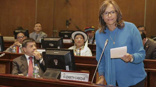 Elizabeth Cabezas, durante su intervención en el Pleno. Foto: cortesía Asamblea Nacional