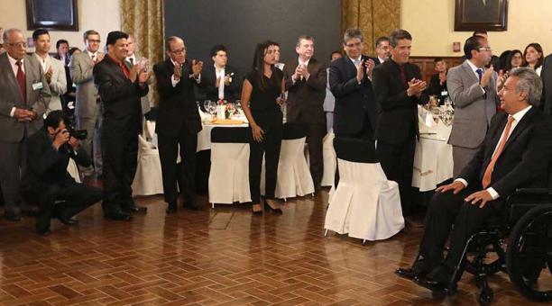 Lenín Moreno fue recibido por los máximos exponentes de la música nacional. Foto: cortesía Presidencia de la República