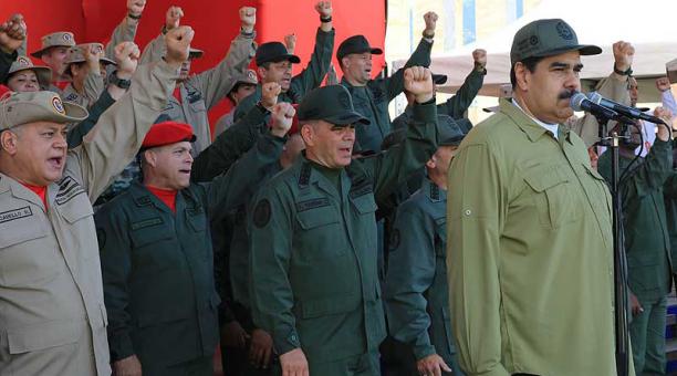 Nicolás Maduro participó en un acto con militares en Caracas, Venezuela. Foto: EFE