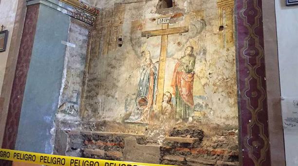 La pintura mural en la Capilla de Cantuña fue el mayor hallazgo durante la restauración. Foto: ÚN