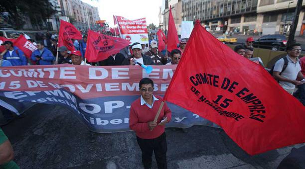 Imagen de archivo de la marcha por el Día Internacional del Trabajo, en Quito. Foto: archivo / ÚN