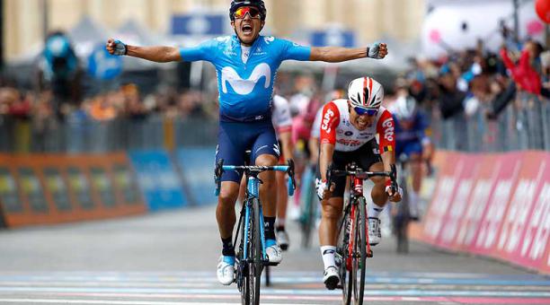Richard Carapaz ganó la cuarta etapa, comprendida entre Orbetello y Frascati, de 235 kilómetros. Foto: AFP