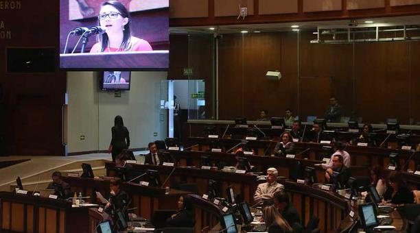El Pleno de la Asamblea se reunió ayer, 13 de agosto del 2019, durante seis horas para la interpelación de Verónica Espinosa. Foto: Diego Pallero/ ÚN