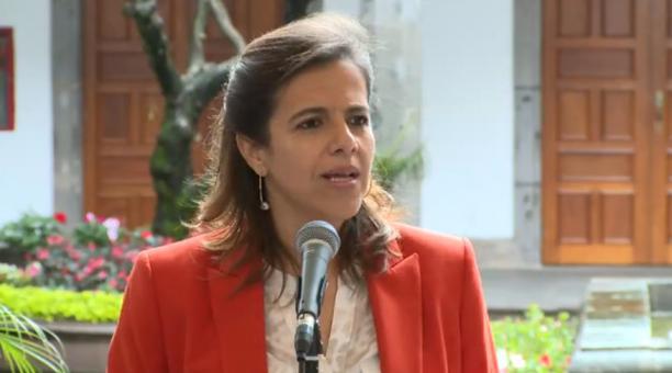 María Paula Romo, ministra de Gobierno, aseguró que el Gobierno dio por terminados los convenios que existen entre el Ministerio de Salud y médicos de Cuba. Foto: captura