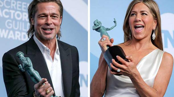 Brad Pitt y Jennifer Aniston fueron los ganadores de los premios del Sindicato de Actores. Fotos: EFE