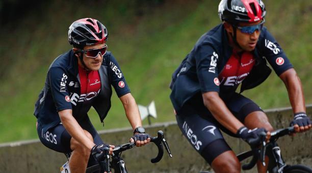 Richard Carapaz (izq.) será el líder del Team Ineos. Jhonatan Narváez irá a la Vuelta a España. Foto: Team Ineos