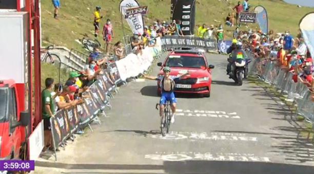Remco Evenepoel ganó la tercera etapa de la Vuelta a Burgos, este 30 de julio del 2020. Foto de la cuenta Twitter @Alpe__dHuezBT