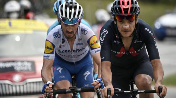Richard Carapaz fue protagonista de la etapa 17 del Tour de Francia, realizada el 16 de septiembre del 2020. Foto: AFP