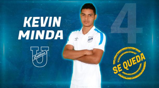 Kevin Minda continuará en la Universidad Católica. Foto de la cuenta Twitter @UCatolicaEC