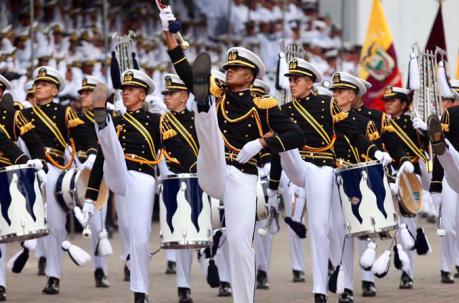 La ceremonia por el septuagésimo sexto aniversario del Combate Naval de Jambelí y Glorias Navales. Este evento se desarrolló en el Complejo Cívico Naval Jambelí, en el Parque de la Armada, en las calles 5 de junio y Cañar, en el sur de Guayaquil. Foto: En