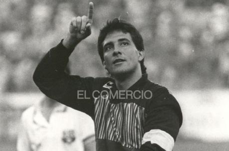 Carlos Luis Morales, golero histórico de Barcelona SC, en una imagen de 1988. Foto: Archivo / ÚN