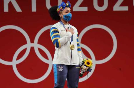 Neisi Dajomes ganó la medalla de oro en los Juegos Olímpicos de Tokio. Foto: Comité Olímpico Ecuatoriano
