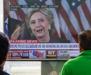 Hillary Clinton se dirigió a los estadounidenses en un discurso tras su derrota. Foto: AFP