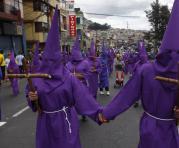 Procesion religiosa en el sur de Quito. La imagen de Jesus del Gran Poder 2016. Foto: Archivo