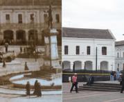 Una vista de la plaza de santo Domingo en 1010 y 2015. Fotos: Archivos: Patrimonio / EL COMERCIO