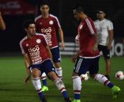 La Selección de Paraguay durante un entrenamiento en Asunción. Foto: AFP