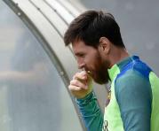Lionel Messi, durante los entrenamientos del FC Barcelona. Foto: AFP