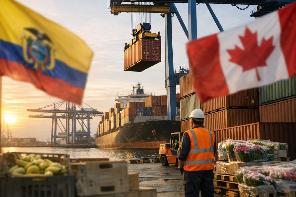 El acuerdo con Canadá abre el acceso con arancel cero a más de 600 productos ecuatorianos