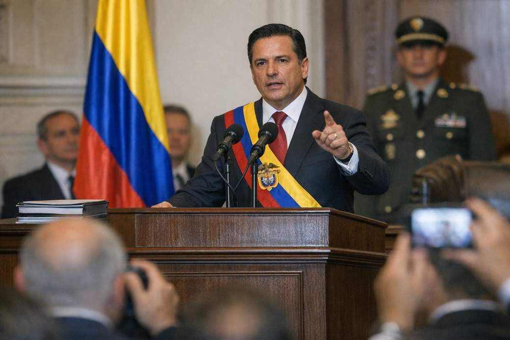 Abelardo De la Espriella asume la presidencia de Colombia y ordena el cierre de la Oficina de Paz y del tribunal de las FARC