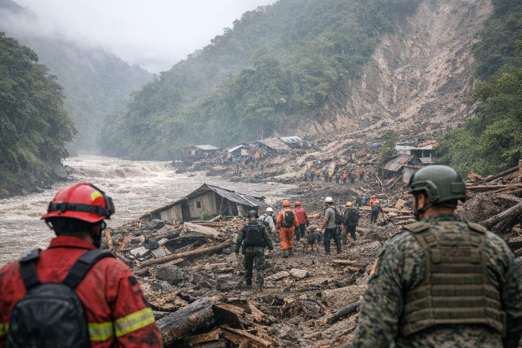 Fuertes lluvias el 3 de julio: desbordamiento de un río y deslizamiento de tierra en la provincia de Zamora Chinchipe