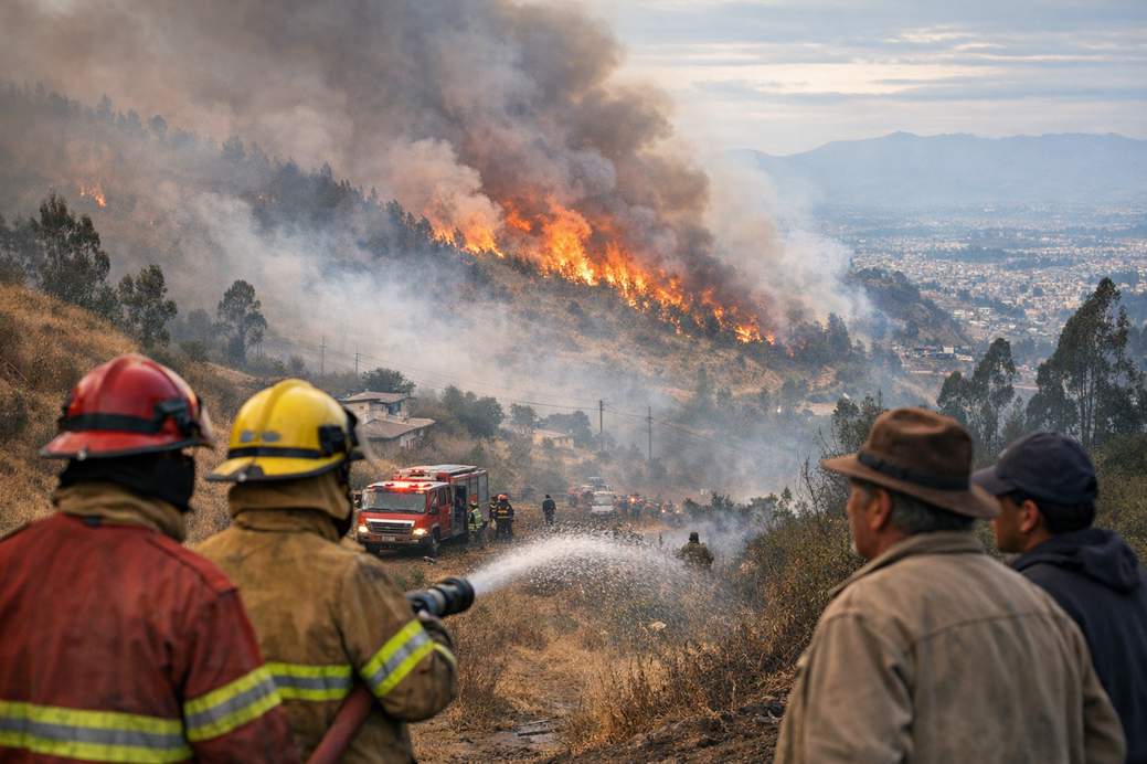 Incendio forestal que se inició el 23 de agosto de 2026 en el sector de Sorialoma